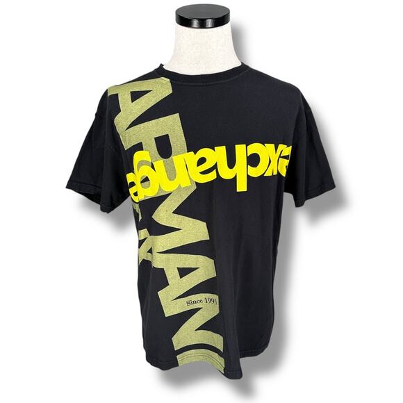 Armani Exchange T-Shirt Men's Large Black Logo Graphic Short Sleeve Spellout - Picture 1 of 8